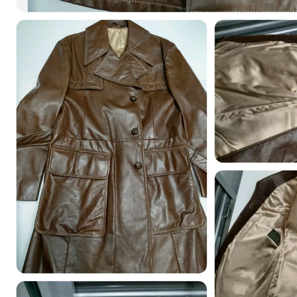 McNeil sportswear Leather Duster/coat Dark Brown For Men 46